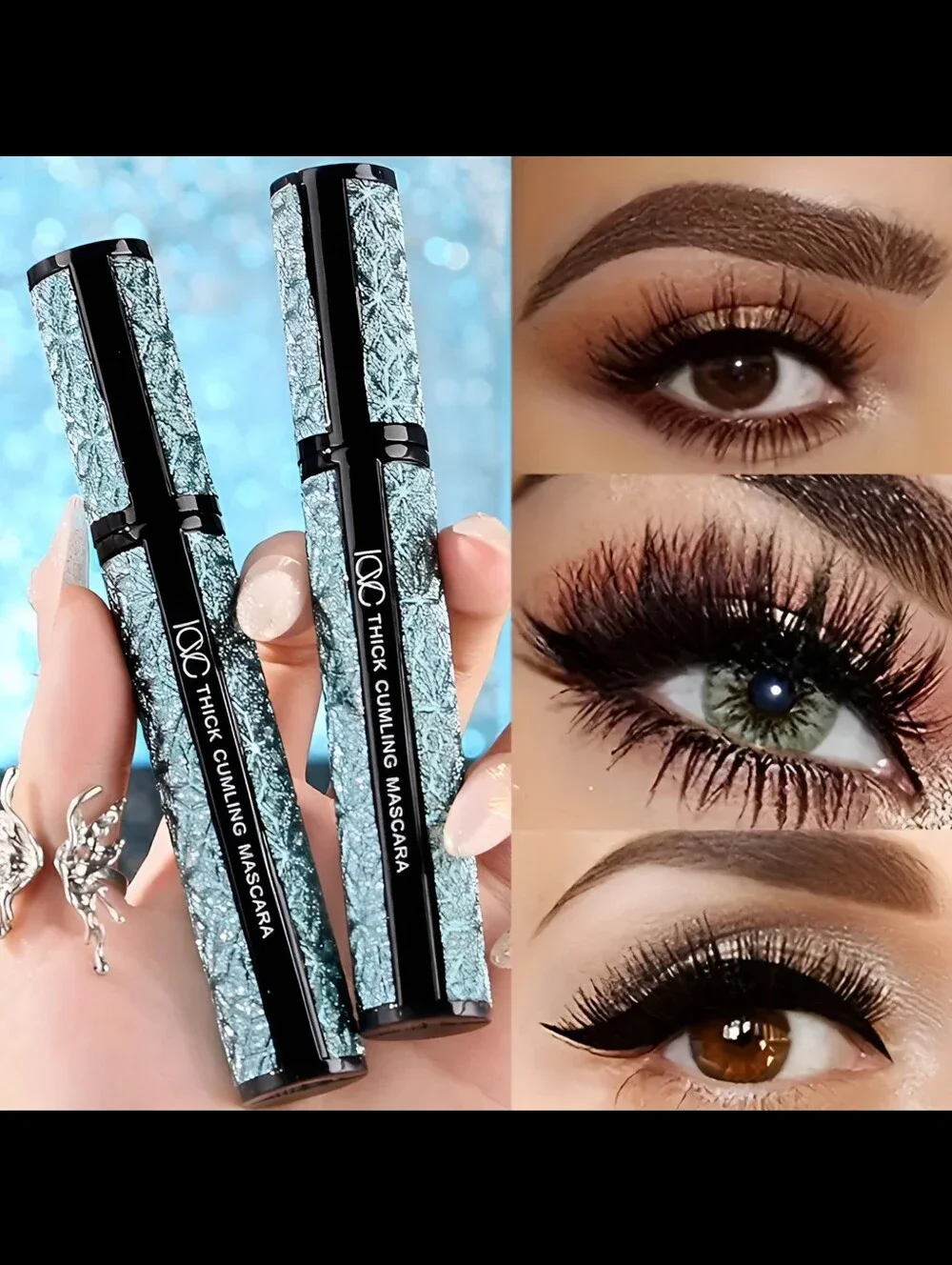 🆕️(2) 4D FIBER BLACK MASCARA WATERPROOF, CURLING & VOLUMINOUS